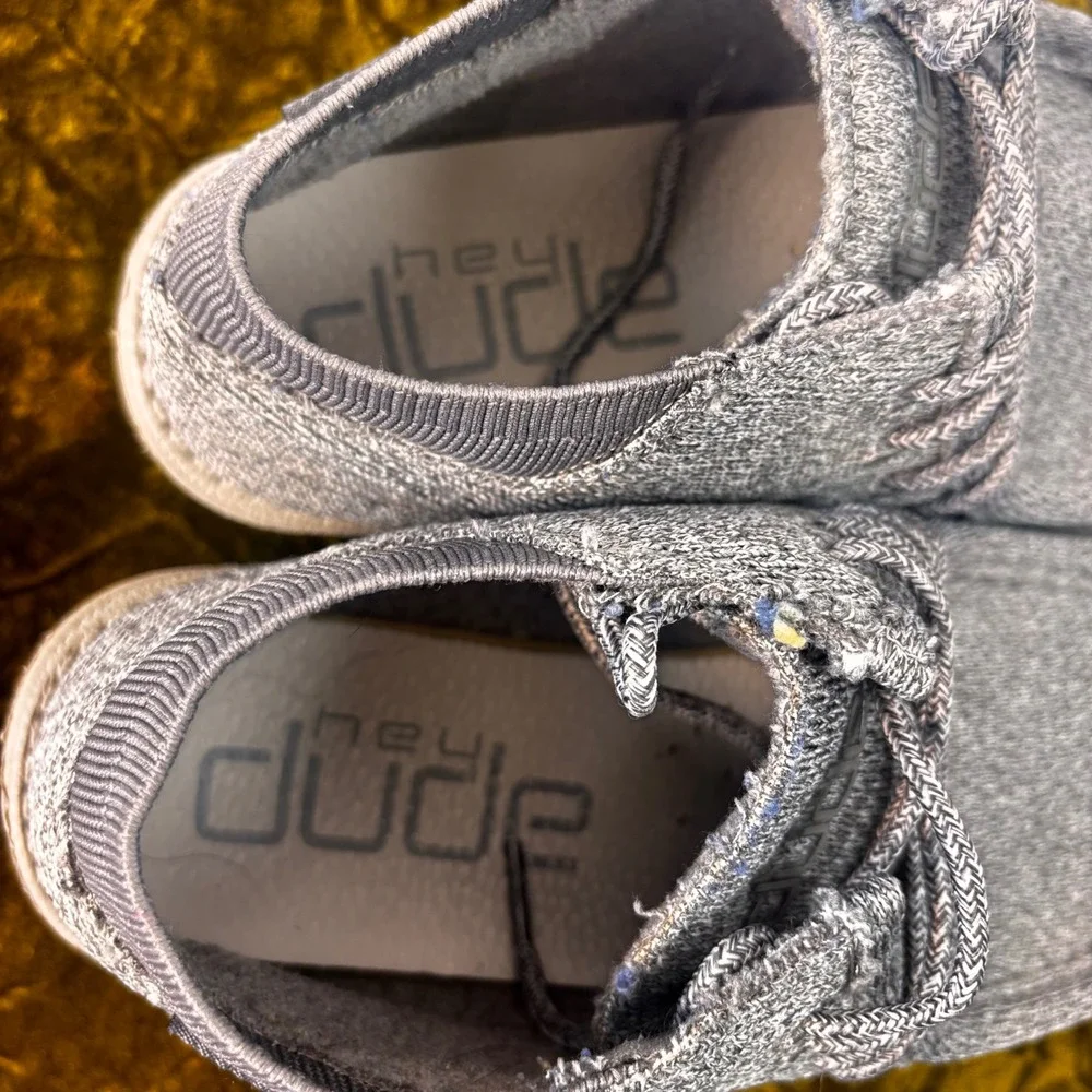 Hey Dude Wayne High Top Grey‎ Knit Chukka Boots Toe Shoes Size 8 SKU 112143000